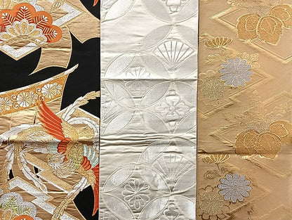平和屋着物■袋帯 西陣 まとめて100点 鳳凰 向かい鶴 折り鶴 尾長鳥 向かい蝶 更紗 花柄 七宝 佐賀錦 金銀糸 未使用品有 全て正絹 mmm1150