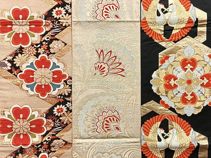 平和屋着物■袋帯 西陣 まとめて100点 鳳凰 向い鶴 尾長鳥 蝶 風景 更紗 松竹梅 正倉院 宝相華 駒刺繍 金銀糸 未使用品有 全て正絹 mmm1149