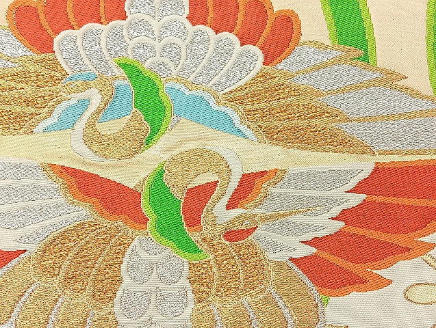 平和屋着物■袋帯 西陣 まとめて100点 鳳凰 向かい鶴 折り鶴 尾長鳥 向かい蝶 更紗 花柄 七宝 佐賀錦 金銀糸 未使用品有 全て正絹 mmm1150
