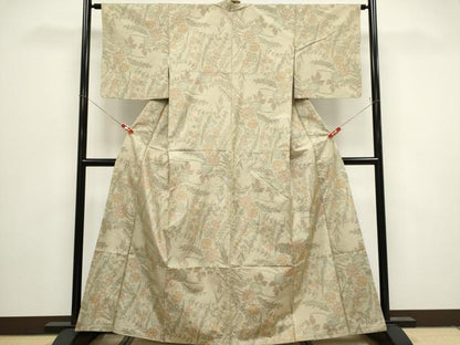 平和屋着物■本場大島紬　7マルキ　草花文　正絹　逸品　CABH1035ou