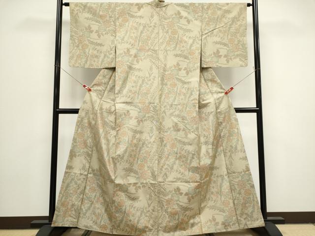 平和屋着物■本場大島紬　7マルキ　草花文　正絹　逸品　CABH1035ou