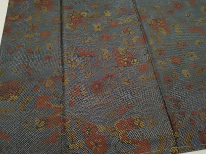 平和屋着物■本場大島紬　7マルキ　草花文　正絹　逸品　CABH1025ou