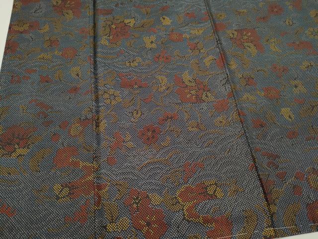 平和屋着物■本場大島紬　7マルキ　草花文　正絹　逸品　CABH1025ou
