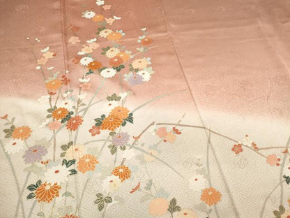 平和屋着物■訪問着　枝花文　暈し染め　金彩　正絹　逸品　CABH1018ou