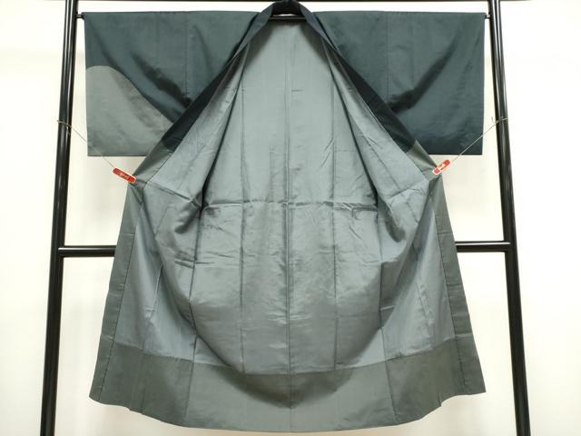 平和屋着物■男性　長襦袢　袷　絞り　風景文　洗える着物　CABH1036ou