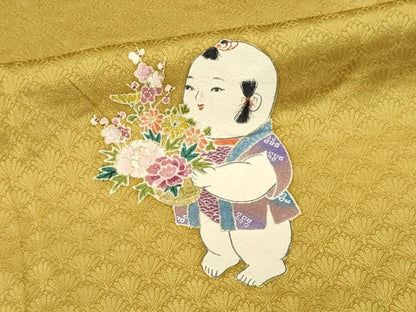 平和屋着物■訪問着　唐子遊び　金彩　正絹　逸品　CABH1011ou