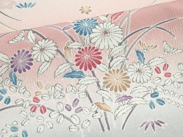 平和屋着物■小紋　草花文　洗える着物　CABH1034ou