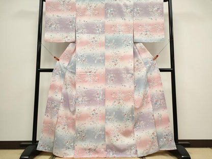平和屋着物■小紋　草花文　洗える着物　CABH1034ou