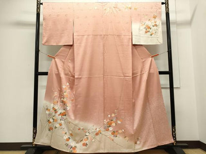 平和屋着物■訪問着　枝花文　暈し染め　金彩　正絹　逸品　CABH1018ou