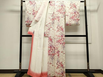 平和屋着物■上質な小紋　草花文　正絹　逸品　CABH1008ou