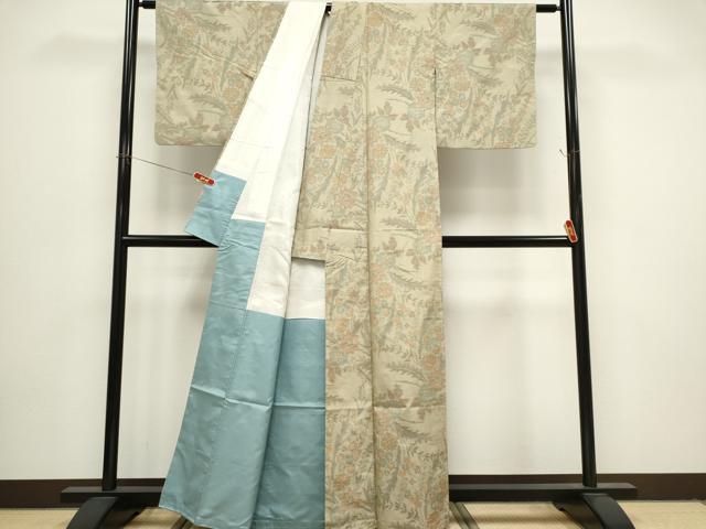 平和屋着物□本場大島紬 7マルキ 草花文 正絹 逸品 CABH1035ou