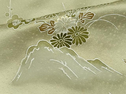 平和屋着物■訪問着　風景草花文　暈し染め　正絹　逸品　CABH1043ou
