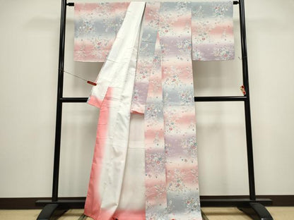 平和屋着物■小紋　草花文　洗える着物　CABH1034ou