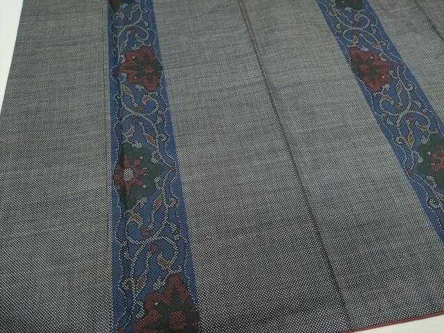 平和屋着物■本場大島紬　7マルキ　花唐草間道　正絹　逸品　CABH1023ou