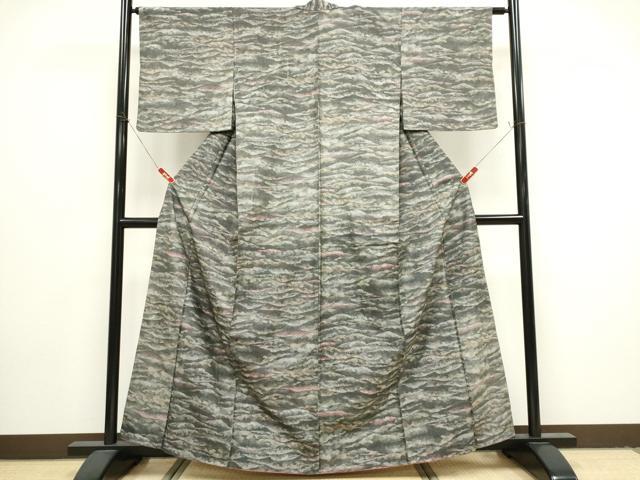 平和屋着物●男性　本場染大島紬　格子柄　キングサイズ　正絹　逸品　CABD7545ut 平和屋着物□本場染大島紬 遠山文 正絹 逸品 CABH1045ou