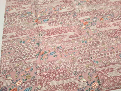 平和屋着物■上質な小紋　吉祥草花文　正絹　逸品　CABH1040ou