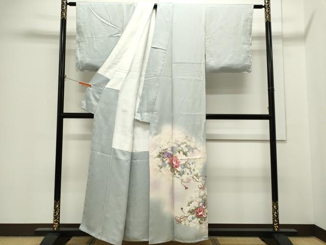 平和屋着物■豪華色留袖　花車文　暈し染め　銀彩　正絹　逸品　CABH1012ou