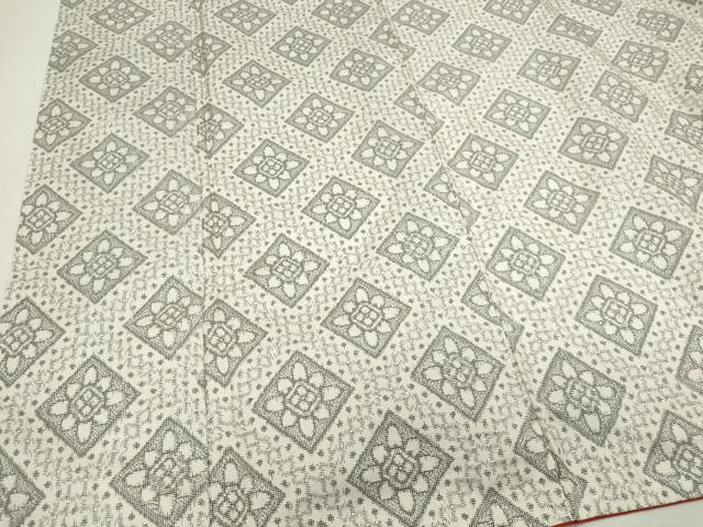 平和屋着物■本場大島紬　白大島　吉祥花文　正絹　逸品　CABH1021ou