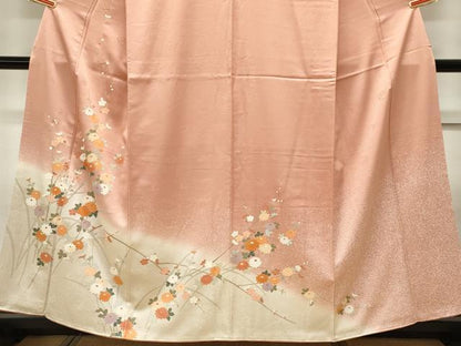 平和屋着物■訪問着　枝花文　暈し染め　金彩　正絹　逸品　CABH1018ou