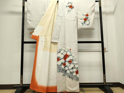 平和屋着物■訪問着　草花文　正絹　逸品　CABH1015ou