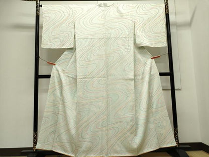 平和屋着物■上質な小紋　流水文　正絹　逸品　CABH1006ou