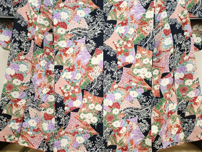 平和屋着物■振袖　色紙重ね吉祥草花文　洗える着物　CABH1028ou