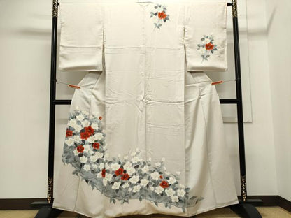 平和屋着物■訪問着　草花文　正絹　逸品　CABH1015ou