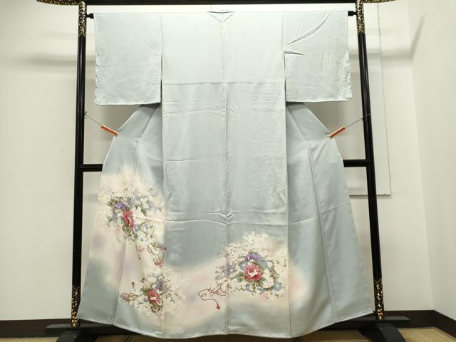 平和屋着物■豪華色留袖　花車文　暈し染め　銀彩　正絹　逸品　CABH1012ou