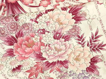 平和屋着物■上質な小紋　草花文　正絹　逸品　CABH1008ou