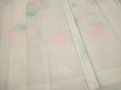 平和屋着物■長襦袢　単衣　草花地紋　暈し染め　正絹　逸品　CABH1029ou