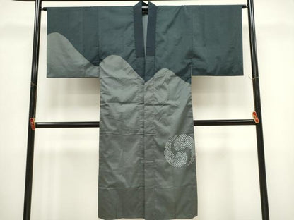 平和屋着物■男性　長襦袢　袷　絞り　風景文　洗える着物　CABH1036ou
