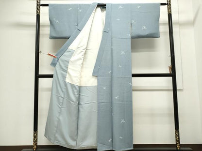 平和屋着物■上質な紬　笹の葉文　正絹　逸品　CABH1020ou
