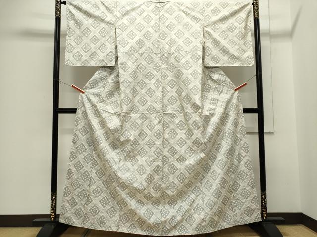 平和屋着物■本場大島紬　白大島　吉祥花文　正絹　逸品　CABH1021ou