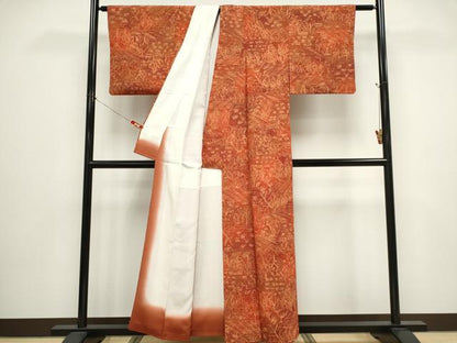 平和屋着物■上質な小紋　風景文　正絹　逸品　CABH1056ou
