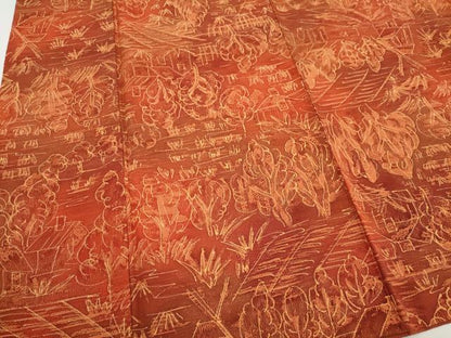 平和屋着物■上質な小紋　風景文　正絹　逸品　CABH1056ou