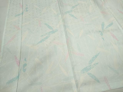 平和屋着物■長襦袢　無双仕立て　笹の葉文　半衿刺繍　洗える着物　CABH1060ou