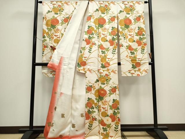 平和屋着物■豪華振袖　駒刺繍　草花文　金彩　正絹　逸品　CABH1058ou