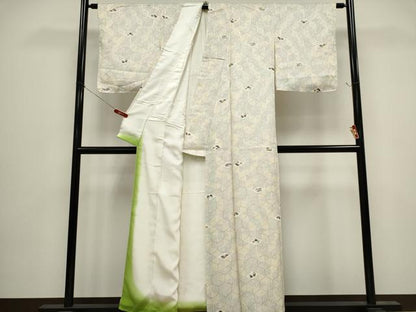 平和屋着物■上質な小紋　幾何学花文　正絹　逸品　CABH1054ou