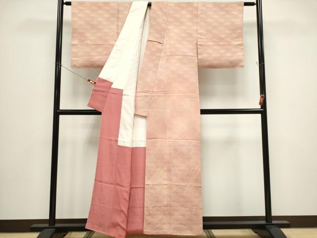 平和屋着物■上質な小紋　霞文　青海波地紋　暈し染め　正絹　逸品　CABH1047ou