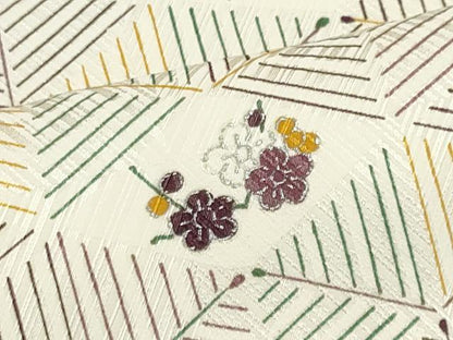 平和屋着物■上質な小紋　幾何学花文　正絹　逸品　CABH1054ou