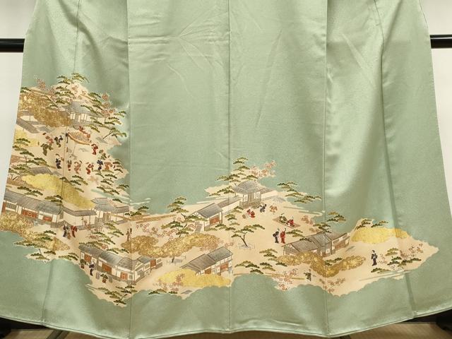 平和屋着物■豪華色留　駒刺繍　人物風景文　金彩　正絹　逸品　CABH1057ou