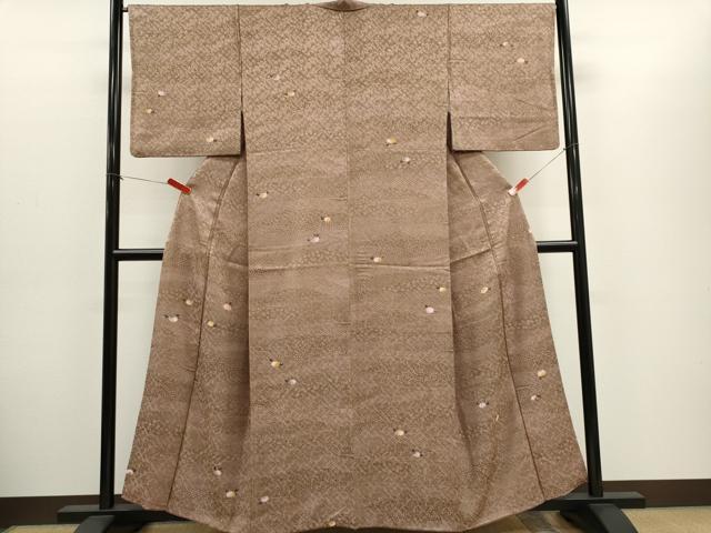 平和屋着物■江戸小紋　寄せ小紋柄　草花文　正絹　逸品　CABH1073ou