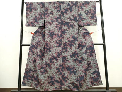 平和屋着物■上質な小紋　楓文　正絹　逸品　CABH1067ou