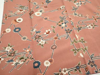 平和屋着物■上質な小紋　枝花文　正絹　逸品　CABH1053ou