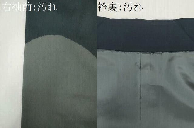 平和屋着物■男性　長襦袢　袷　絞り　風景文　洗える着物　CABH1036ou