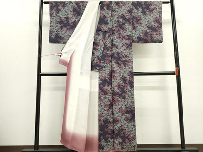 平和屋着物■上質な小紋　楓文　正絹　逸品　CABH1067ou