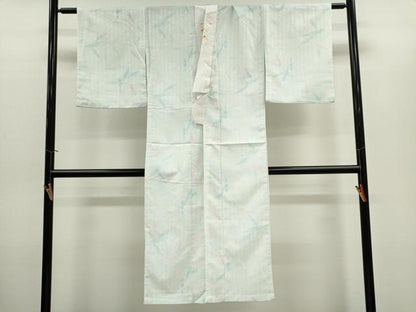 平和屋着物■長襦袢　無双仕立て　笹の葉文　半衿刺繍　洗える着物　CABH1060ou