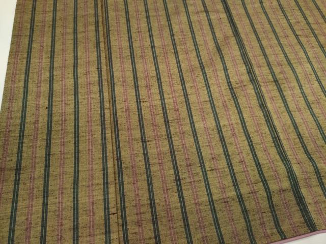 平和屋着物■上質な紬　縞　正絹　逸品　CABH1077ou