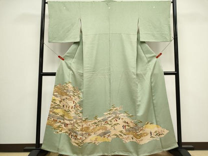 平和屋着物■豪華色留　駒刺繍　人物風景文　金彩　正絹　逸品　CABH1057ou