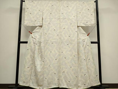 平和屋着物■上質な小紋　幾何学花文　正絹　逸品　CABH1054ou